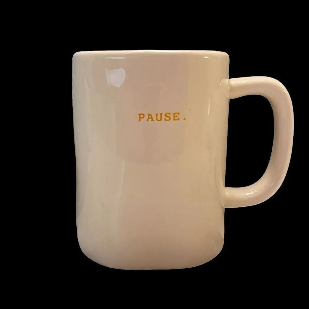 Rae Dunn Pause Typewriter Mug Yellow